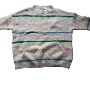 Katie Sturino x Stitch Fix Womens Oversized Striped Sweater Pullover Size XS